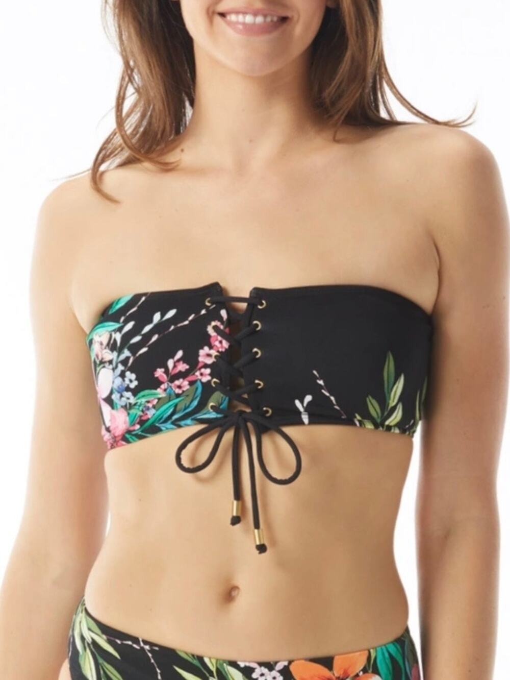 Vince Camuto Pacific Grove Front to Back Bandeau Bikini Top XS NWT
